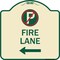 Signmission Fire Lane No Parking and Left Arrow Heavy-Gauge Aluminum Sign, 18" x 18", TG-1818-24020 A-DES-TG-1818-24020 - alternate 1